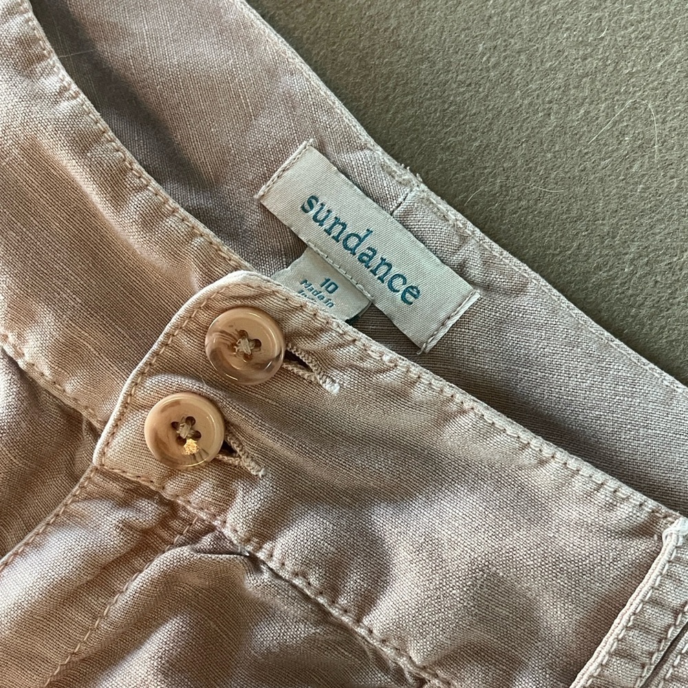 Sundance Women's Beige/Blush/Rose Dust  Linen Blend W/ Lace Pants - 10 - Picture 5 of 13